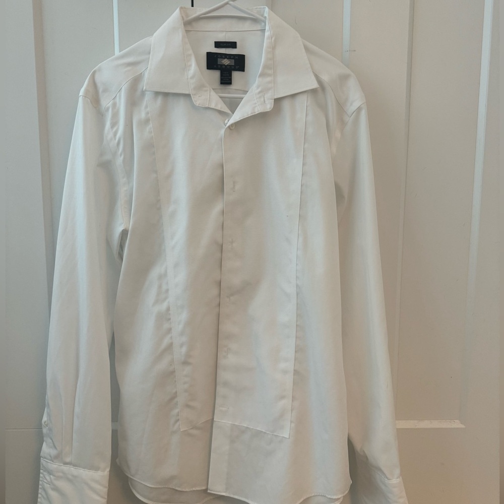Men’s Joseph Abboud Slim Fit Dress Shirt, 16.5 + 34/35, White